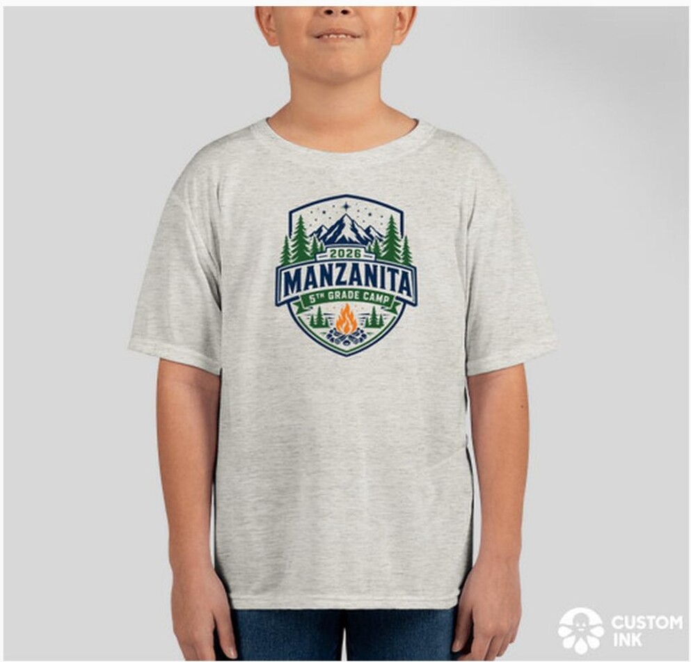 2026 Manzanita 5th Grade Camp shirt — click to order
